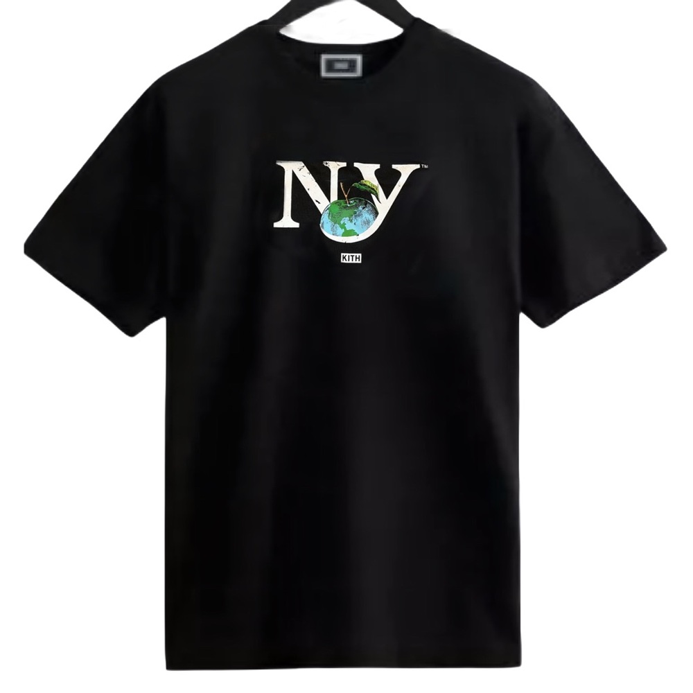 NWOT KITH NY Big Apple Shirt Black Relaxed New York Logo Vintage Tee Mens XS